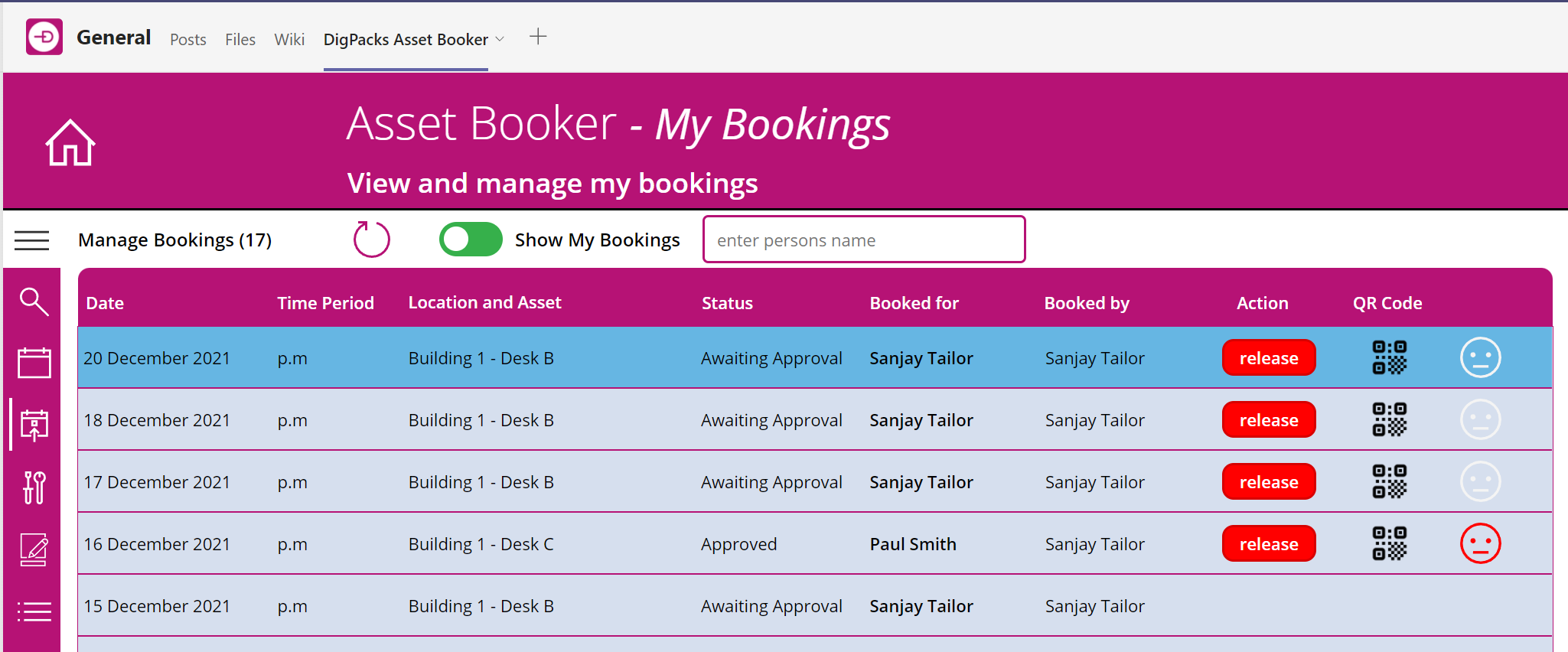 Managing bookings